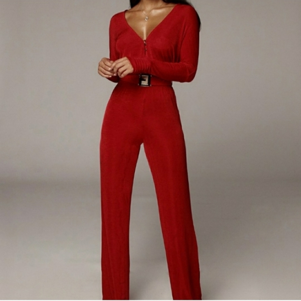 Jluxlabel Orange Youmi Belted Jumpsuit